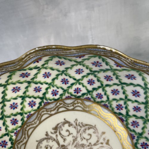 Bol coupe à fruit saladier & cuillère porcelaine décor par LE TALLEC Paris