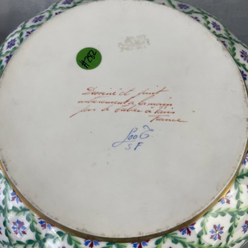 Bol coupe à fruit saladier & cuillère porcelaine décor par LE TALLEC Paris