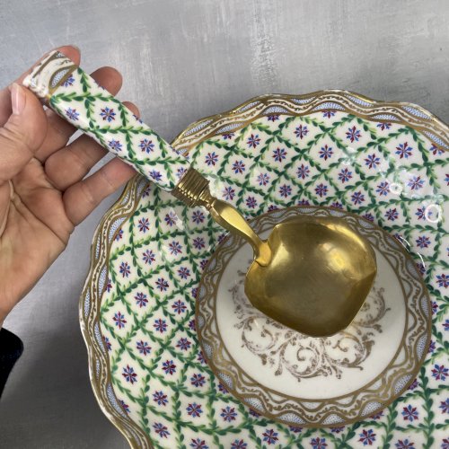 Bol coupe à fruit saladier & cuillère porcelaine décor par LE TALLEC Paris