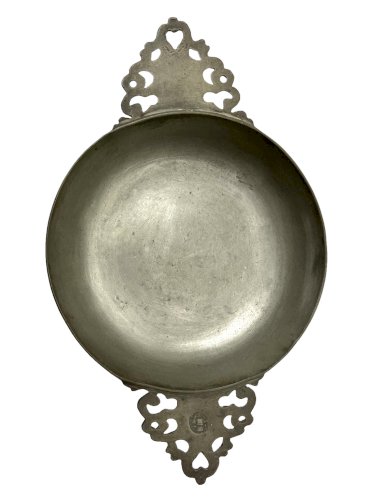 Bol d’écuelle en étain XVIIIe – poinçon couronné MB – pièce de collection