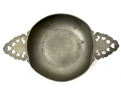 18th-century pewter bowl - antique tableware - collectible item