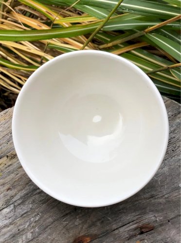 Bol en faïence blanc motifs bleus