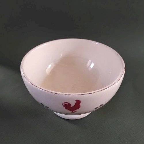 Bol en porcelaine, décor coqs