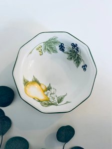 Bol octogonal 17cm Churchill Victorian Orchard Staffordshire Angleterre Vintage
