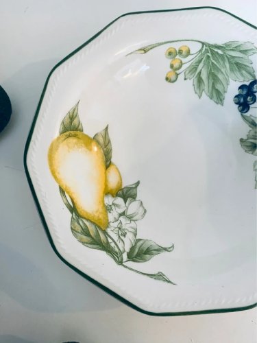 Bol octogonal 17cm Churchill Victorian Orchard Staffordshire Angleterre Vintage