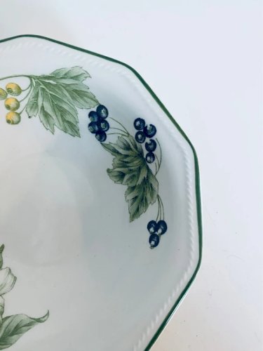 Bol octogonal 17cm Churchill Victorian Orchard Staffordshire Angleterre Vintage