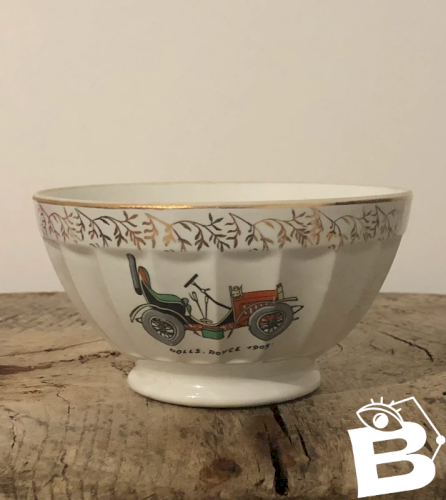 Bol rétro vintage en porcelaine motif voiture ancienne