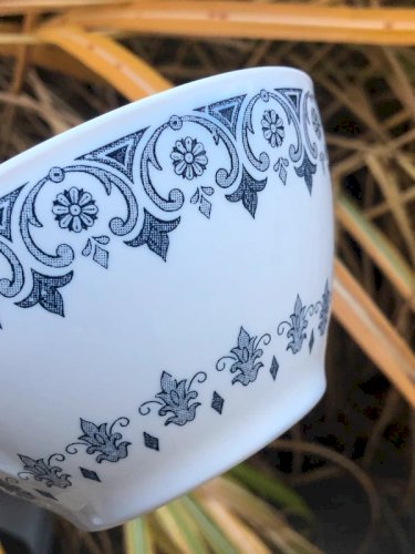 Bol Rivanel rétro vintage motifs bleus