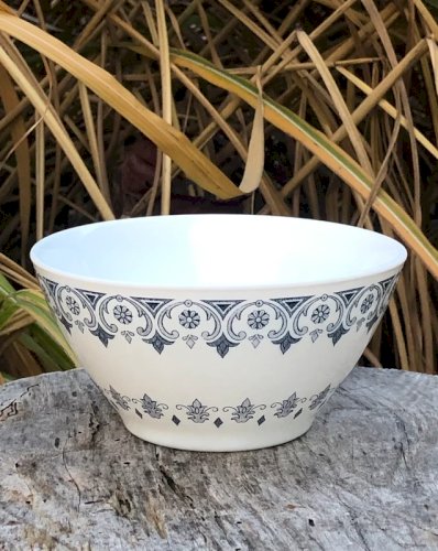 Bol Rivanel rétro vintage motifs bleus