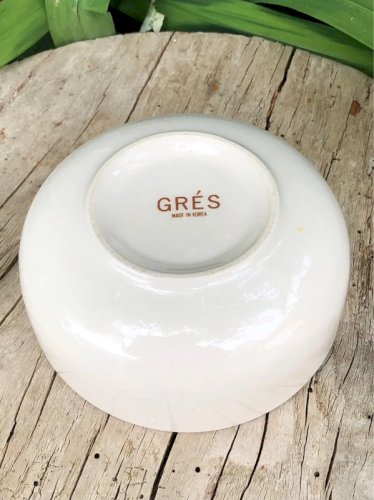 Bol vintage en grès motif tête de clown