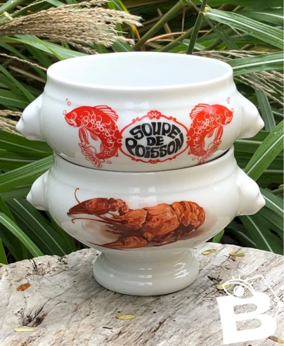 Bols à soupe de poissons en porcelaine Bavaria