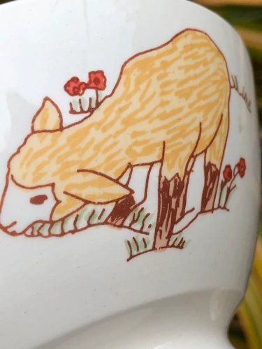 Bols anciens en faïence motifs moutons et poussins