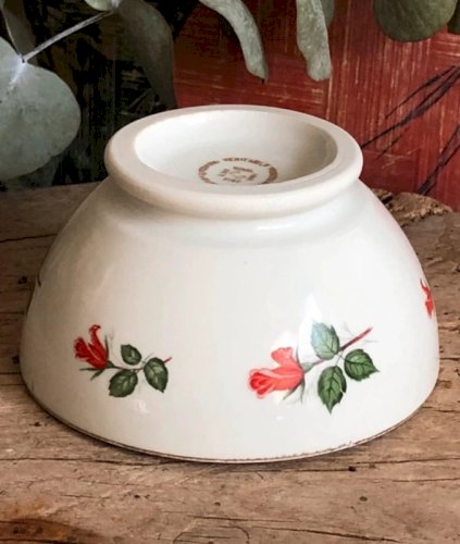 Bols en porcelaine motifs roses rouges