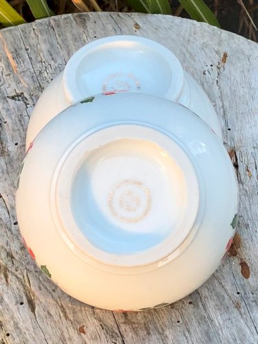 Bols rétro vintage motifs roses rouges