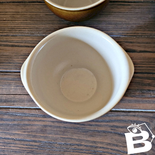 Bols vintage en grès vernissé à oreilles, couleur marron