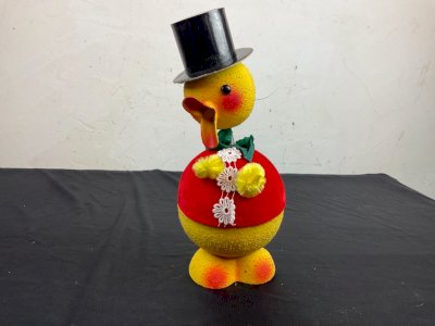 Bonbonnière canard poussin vintage années 60 Pâques papier mâché nodder