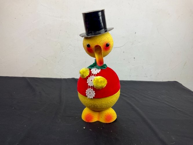 Bonbonnière canard poussin vintage années 60 Pâques papier mâché nodder