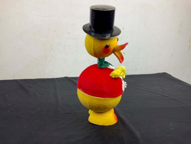 Bonbonnière canard poussin vintage années 60 Pâques papier mâché nodder