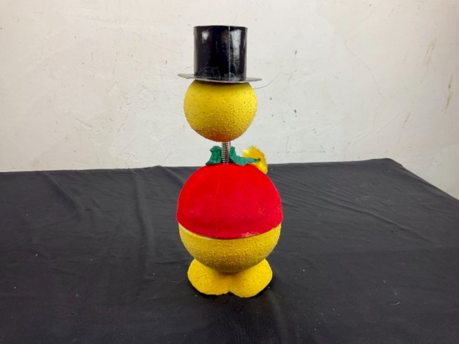 Bonbonnière canard poussin vintage années 60 Pâques papier mâché nodder