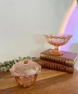 Bonbonnière et coupe sur pied vintage