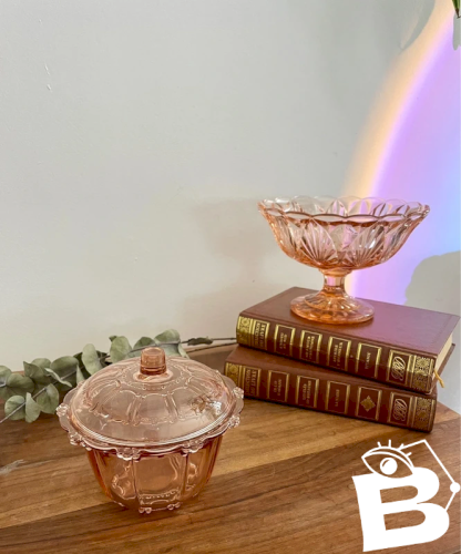 Bonbonnière et coupe sur pied vintage