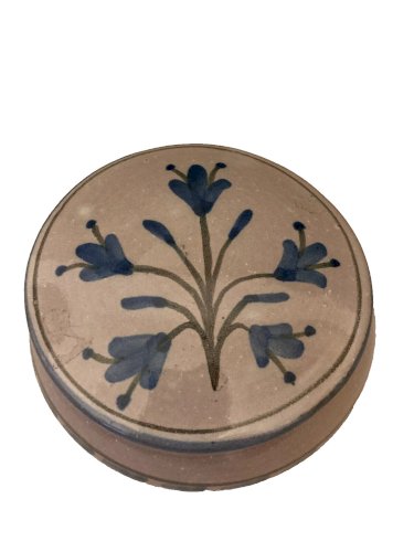 bonbonniere vide poche  à décor de feuillage  artisanale Corse Calvi vintage art