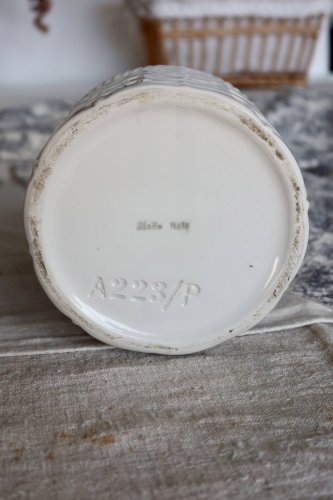 Bonbonnière vintage céramique tressée et barbotine