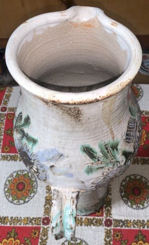 Boris Kassianoff céramique Vallauris immense vase pichet au coq pièce unique