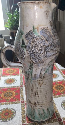 Boris Kassianoff céramique Vallauris immense vase pichet au coq pièce unique