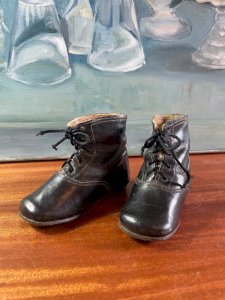 Children's leather ankle boots circa 1880 Napoleon III