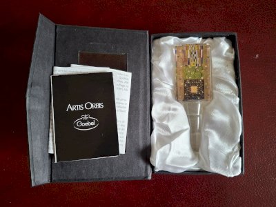 Blown glass wine bottle stopper Goebel Artis Orbis collection Gustav Klimt