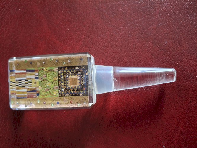 Bouchon de bouteille de vin en verre soufflé Goebel Artis Orbis collection Gustav Klimt