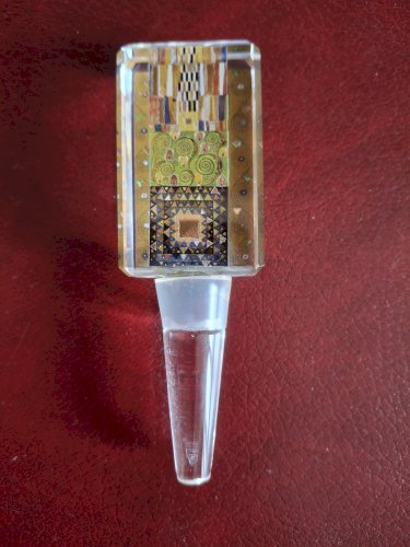 Bouchon de bouteille de vin en verre soufflé Goebel Artis Orbis collection Gustav Klimt