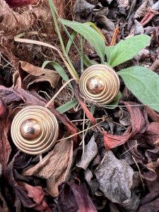 Art Deco clip-on button earring 1925 Maison Murat vintage plated antique