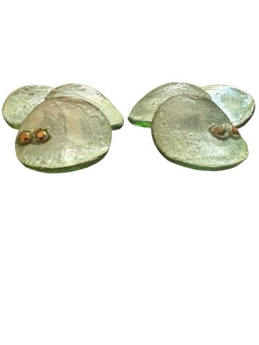 Boucle D’oreille Clip Talosel vert Vintage 1960 Moniqu Védié Élève Line  Vautrin