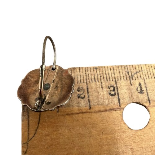 Boucle d’oreille dormeuse vermeil argent XIXe siècle ancien vintage Napoléon Ill