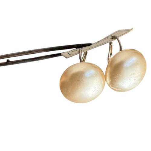 Boucle d’oreille stock neuf grosse perles sur Argent  pendantes Vintage ancien