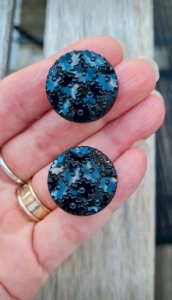 Antique earrings - black clips - mourning - black glass