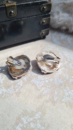 Boucles d oreilles Chorange -clips strass - vintage - années 80