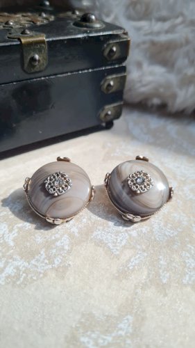 Boucles d oreilles Chorange -clips strass - vintage - années 80