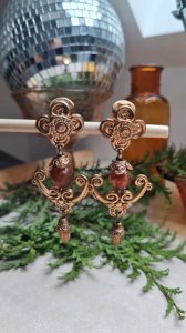 Chorange earrings - clips - vintage - 1980s