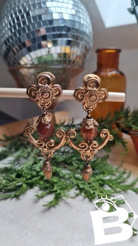 Boucles d oreilles Chorange -clips - vintage - années 80