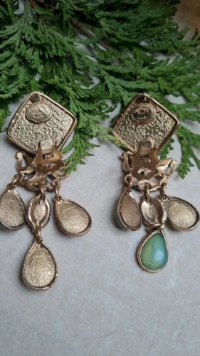 Boucles d oreilles Chorange -clips - vintage - années 80