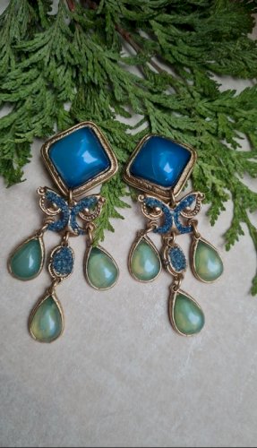 Boucles d oreilles Chorange -clips - vintage - années 80