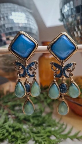 Boucles d oreilles Chorange -clips - vintage - années 80