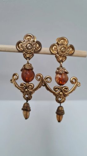 Boucles d oreilles Chorange -clips - vintage - années 80