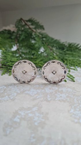 Boucles d oreilles - clips - en métal argenté signée FY