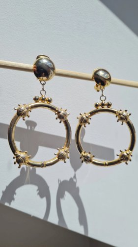 Boucles d oreilles  - clips - vintage- Coccinelles