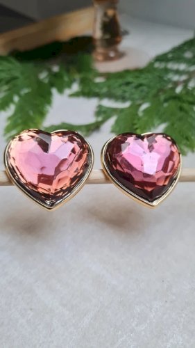 Boucles d oreilles Cœurs -clips rare oversize - Yves Saint Laurent
