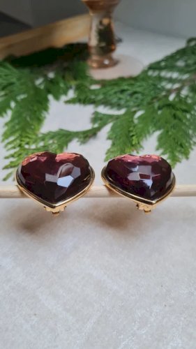 Boucles d oreilles Cœurs -clips rare oversize - Yves Saint Laurent